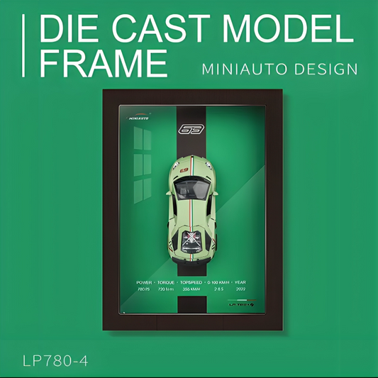 3D Car Frame Wall Art | Wooden Frame with Removable Die-Cast Cars,(Lamborghini Aventador SVJ)